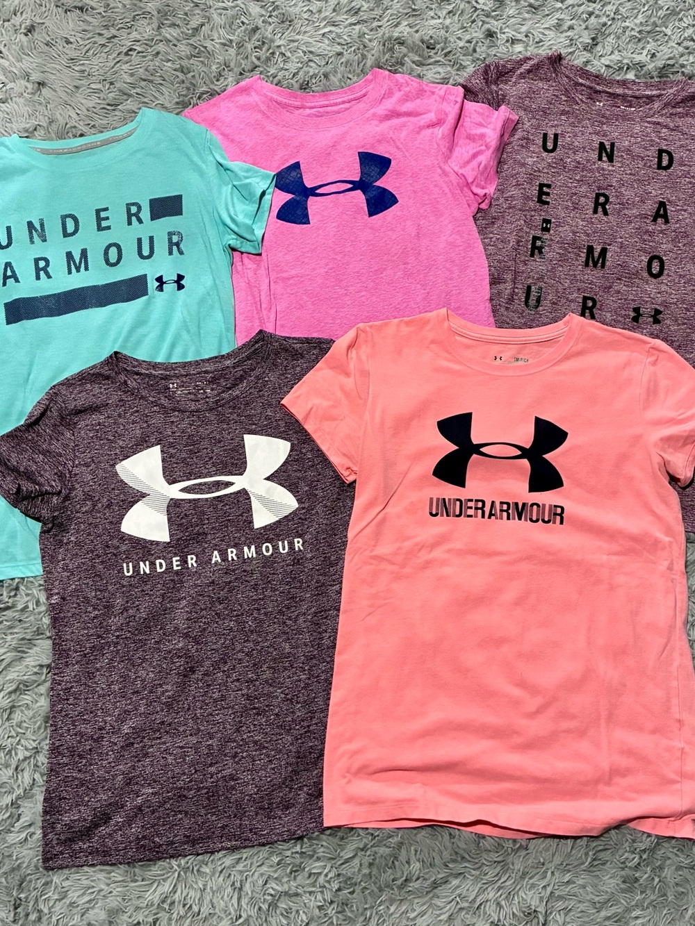 NEW Lot 5 Under Armour running gym short sleeve tees workout classic crewneck S